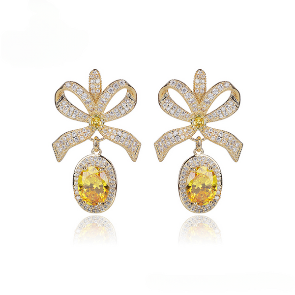 Lemon Zest Ribbon Earrings