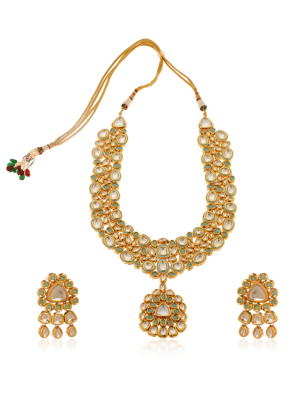 Rukmini Kundan Long Necklace Set