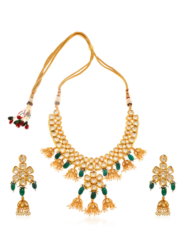 Emerald  Kundan Necklace Set