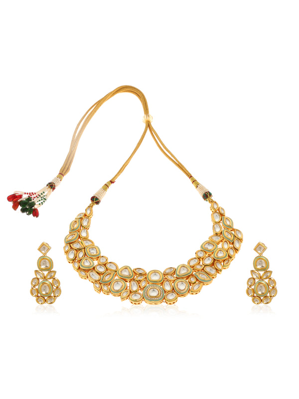 Afra Kundan Choker Necklace Set