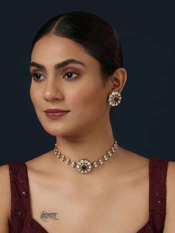 Mehreen Ruby Kundan choker set
