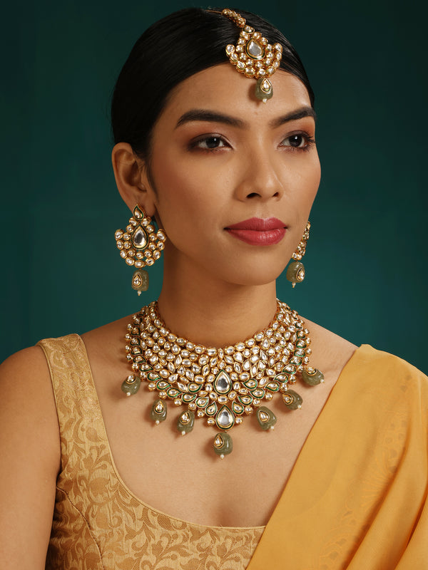 Rihanna Kundan Choker Necklace Set
