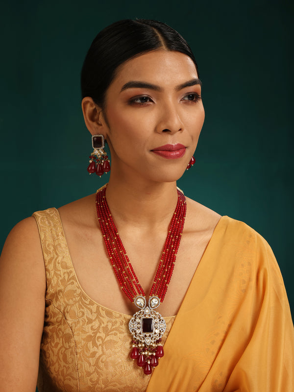 Ruby Long Necklace Set