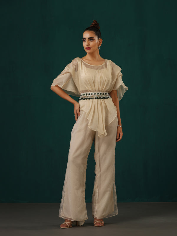 Ivory Cape With Trouser