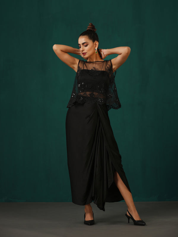 Black Cape Skirt Drape