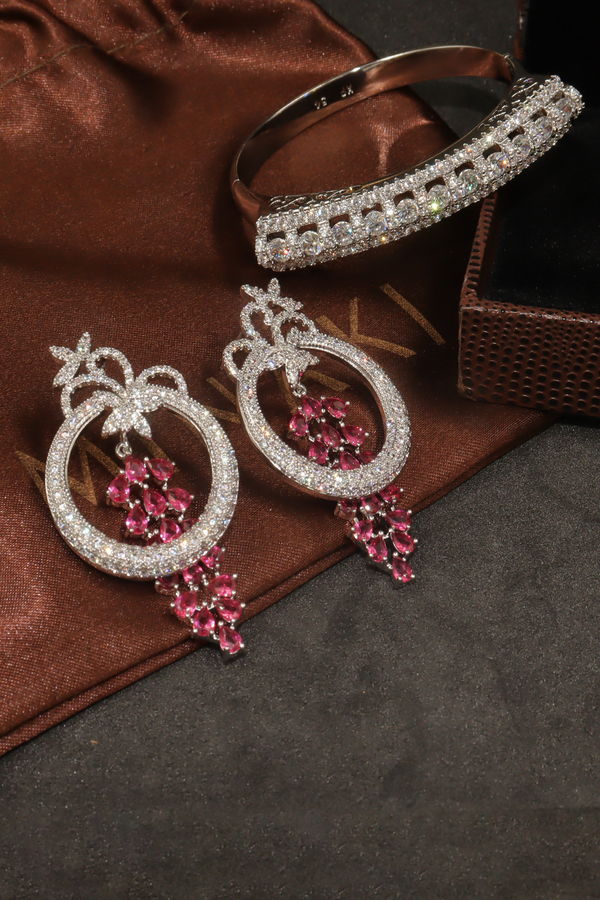 Minaki Blushing Gems Combo Jewelry Set