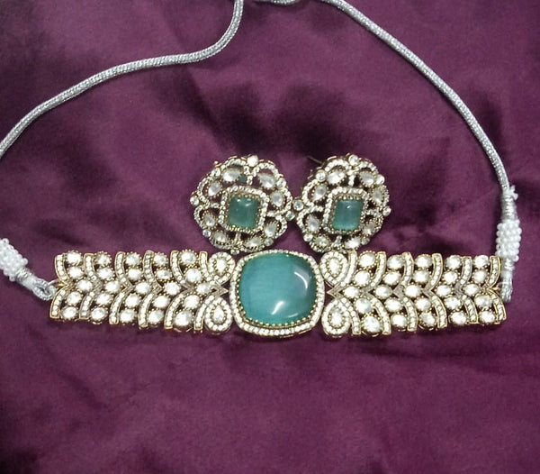 Mint Kundan Choker Set