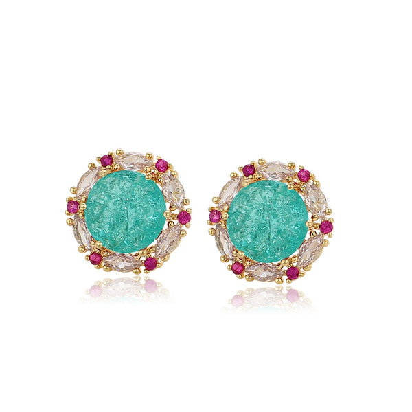 Green Mirage Stud Earring