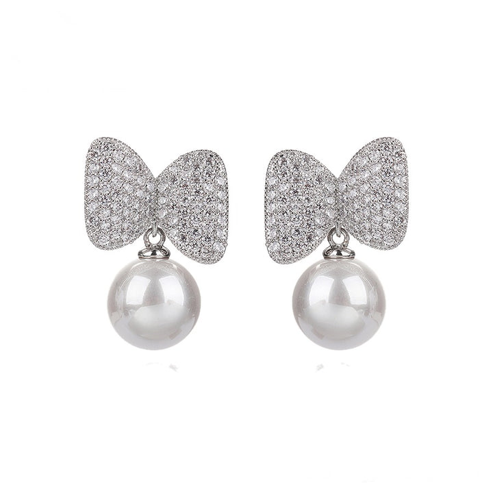 Minaki Pearl Bow Luxury Earrings