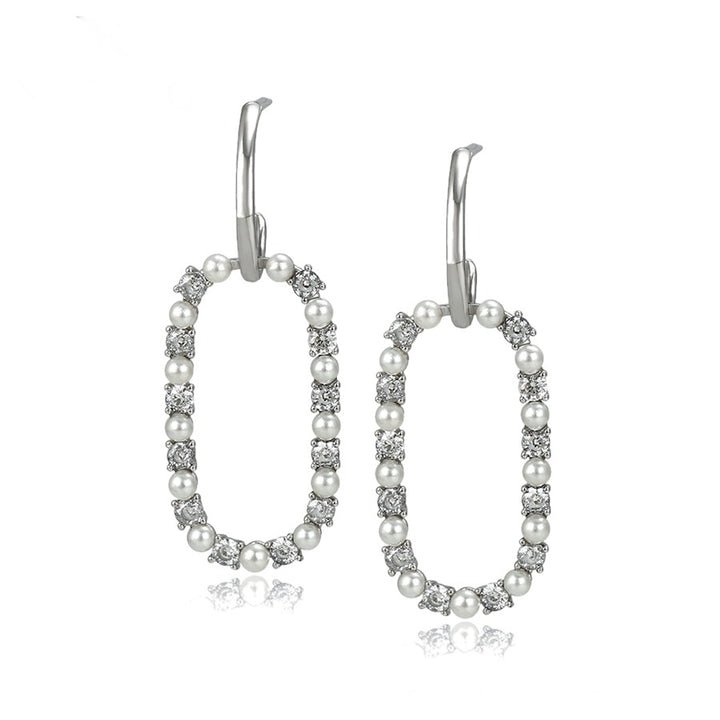 Minaki Pearl and Crystal Danglers - Earrings