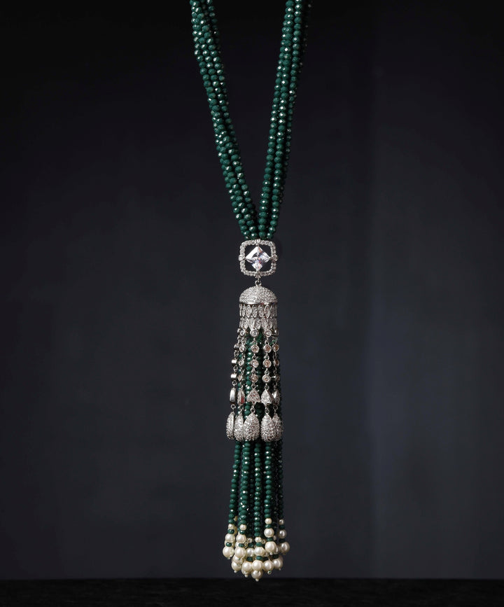 Minaki Multi Layer Necklace With Tassel Pendant