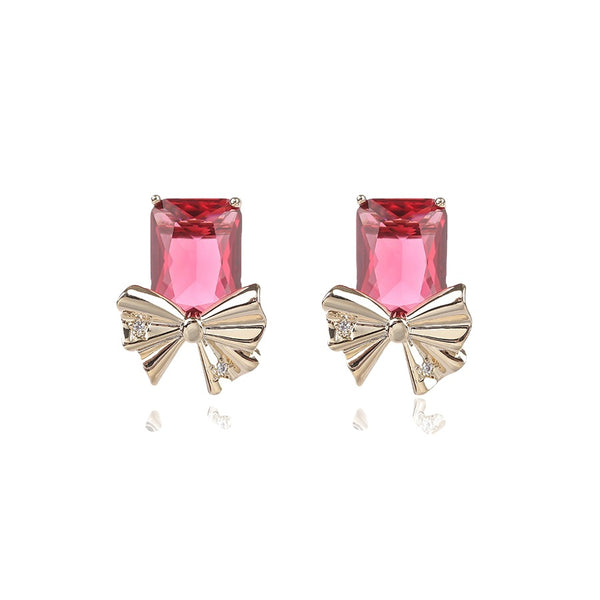 Minaki Ruby Bow Earrings