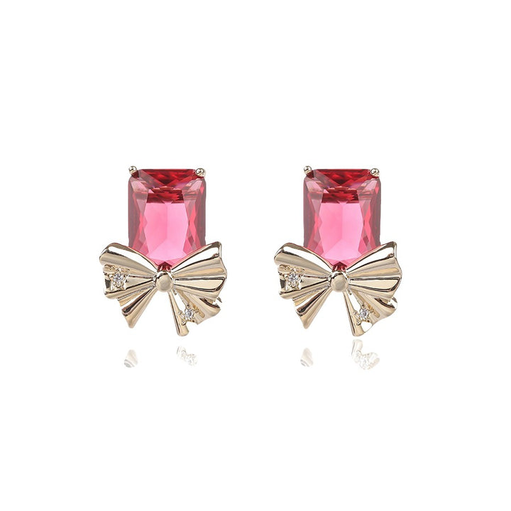 Minaki Ruby Bow Earrings