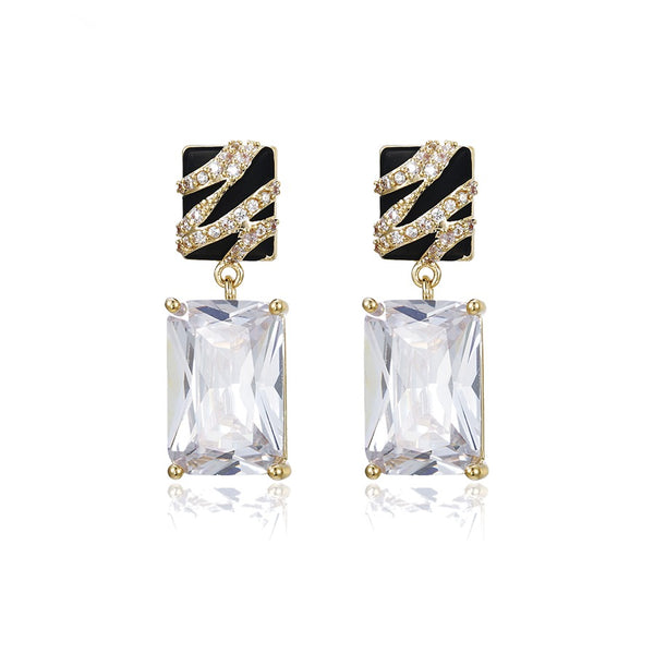 Minaki Zebra Crystal Earrings