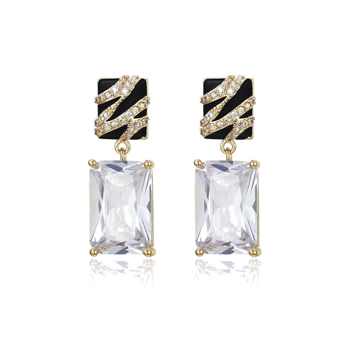 Minaki Zebra Crystal Earrings