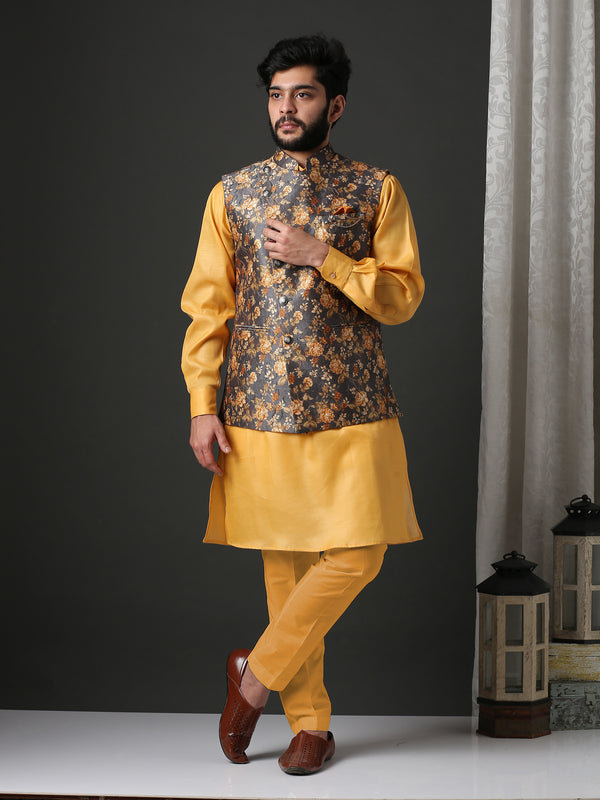 Contemporary Floral Bundi (Nehru Jacket)