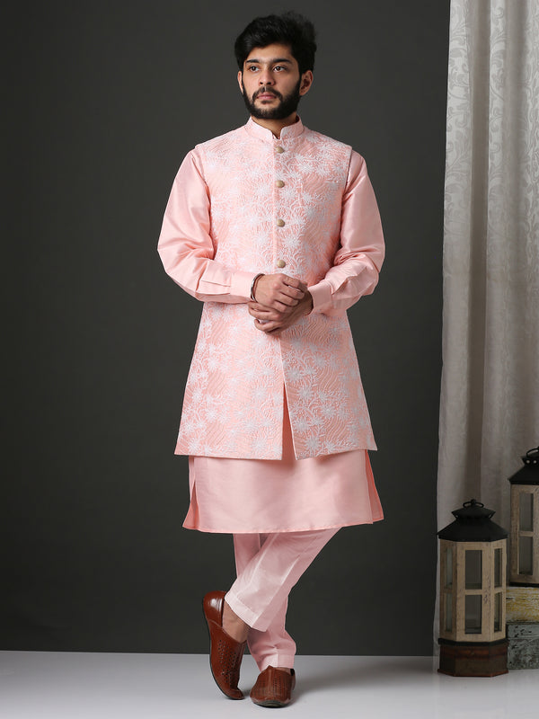 Luxurious Long Embroidered Nehru Jack set
