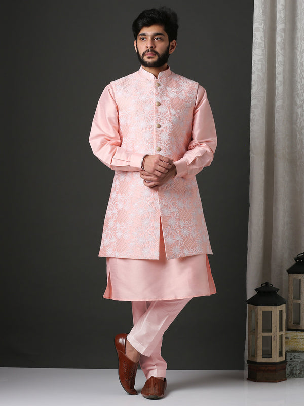 Luxurious Long Embroidered Nehru Jack set