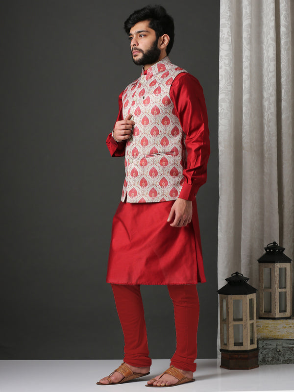 Elegant Printed Bundi (Nehru Jacket) set