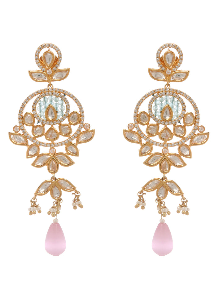 Minaki Acqua-Gulabi Kundan Set