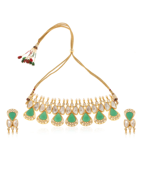 Minaki Ayati Kundan Choker Set-Utsav Collection