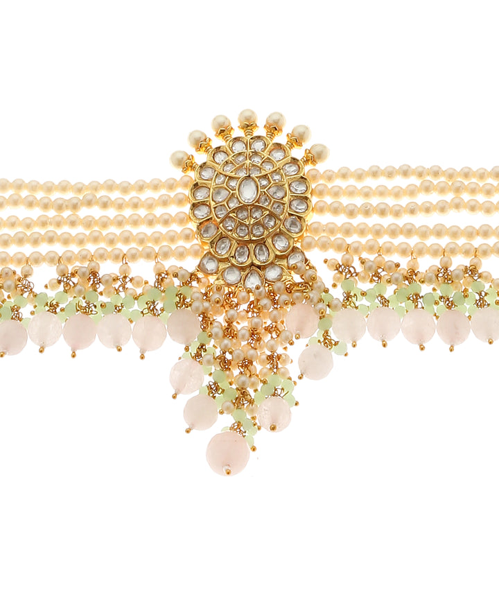 Minaki Kundan Pearl Choker Set-Utsav Collection
