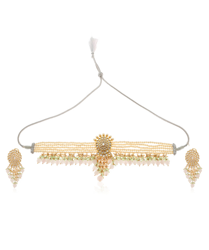 Minaki Kundan Pearl Choker Set-Utsav Collection
