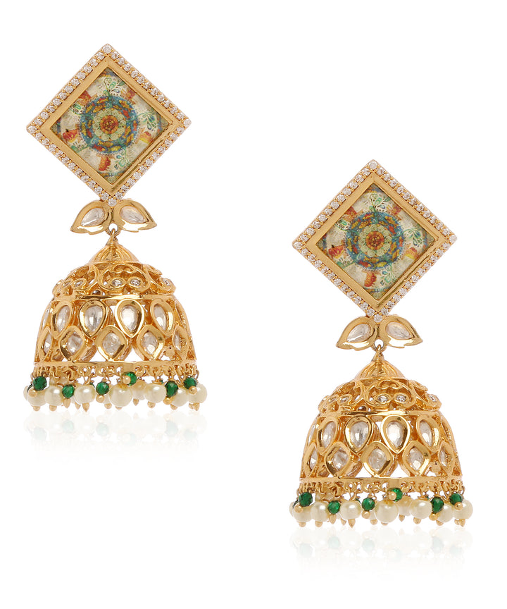 Minaki Long Polki Pendant Set - Utsav Collection