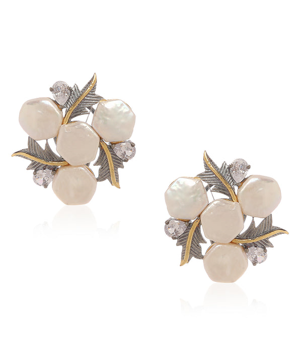 Minaki Pearl Ear Studs - Utsav Collection