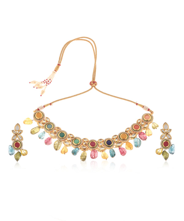 Minaki Navratan Kundan Set