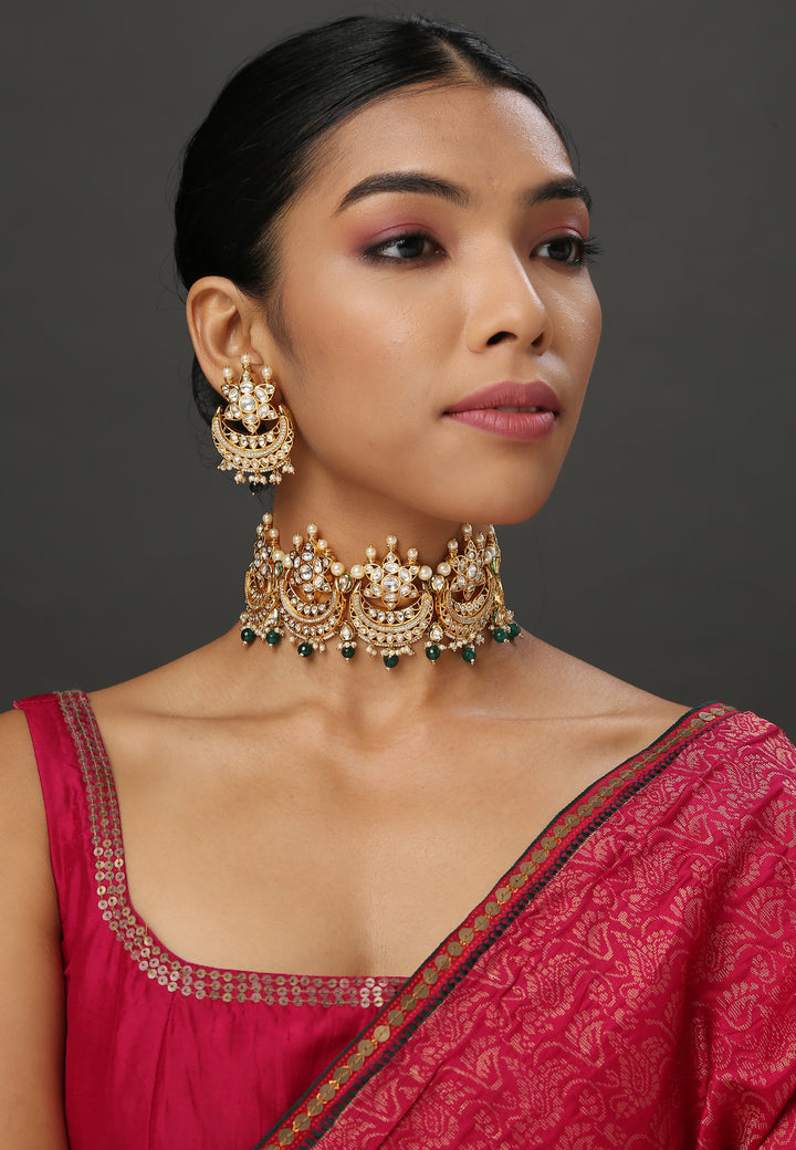 Minaki Ayati Kundan Choker Set - Utsav Collection
