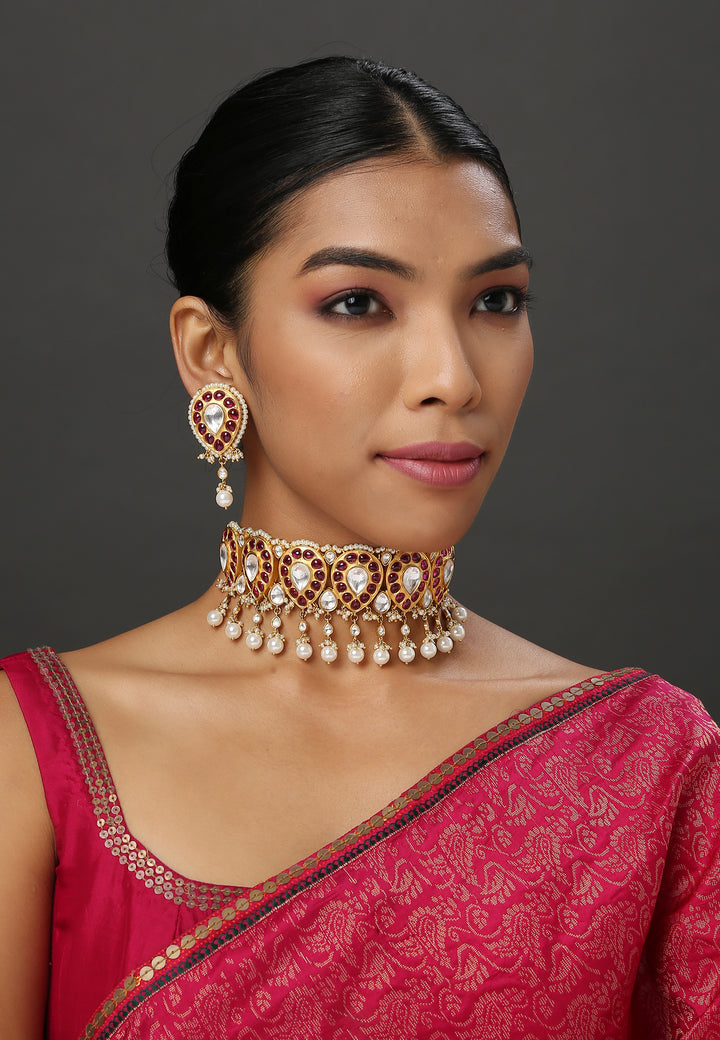 Minaki Rajwada Kundan Choker Set - Utsav Collection