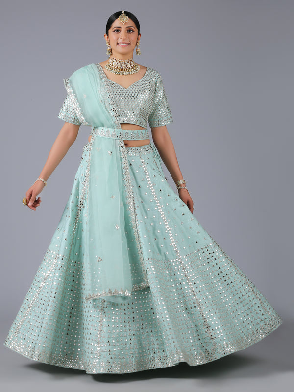 Aqua Mirror Lehenga Set