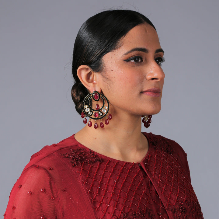 Minaki Contemporary Polki Chandbalis