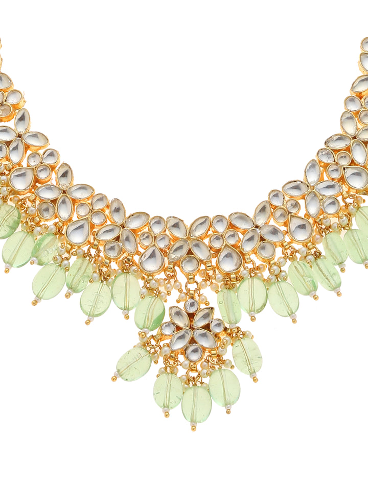 Minaki Aventurine Kundan Necklace Set