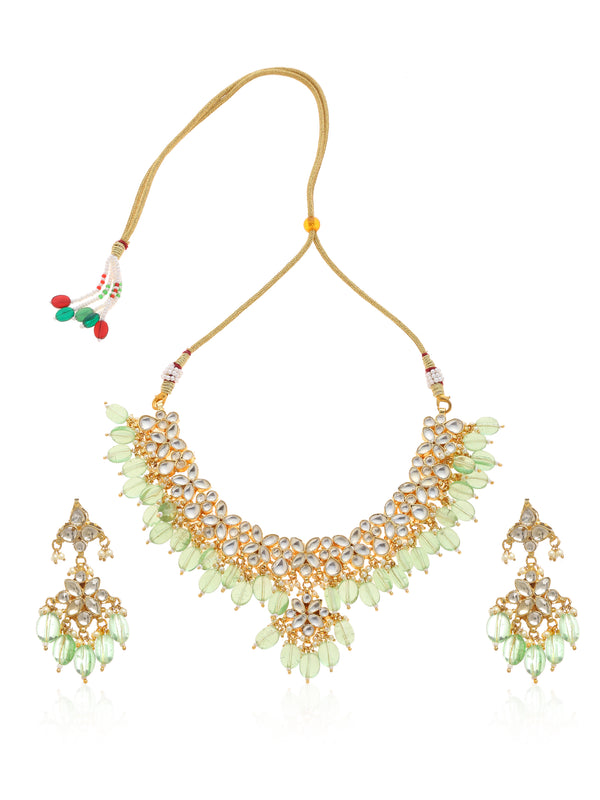 Minaki Aventurine Kundan Necklace Set