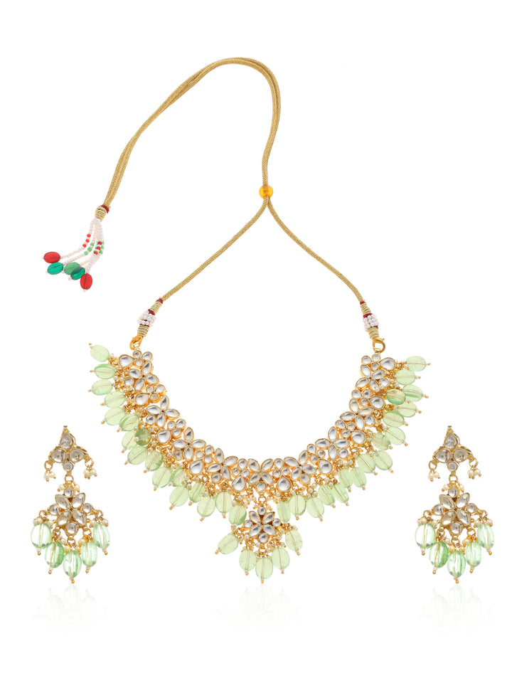 Minaki Aventurine Kundan Necklace Set