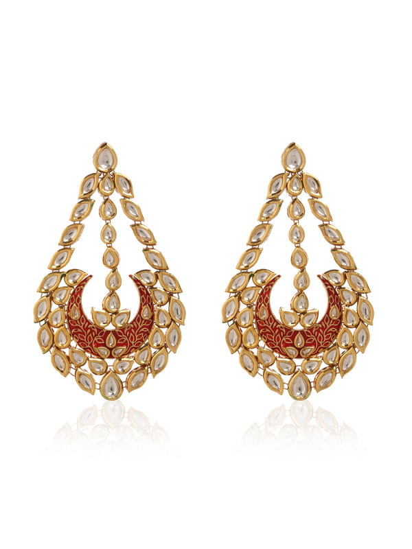 Surkh Kundan Earrings
