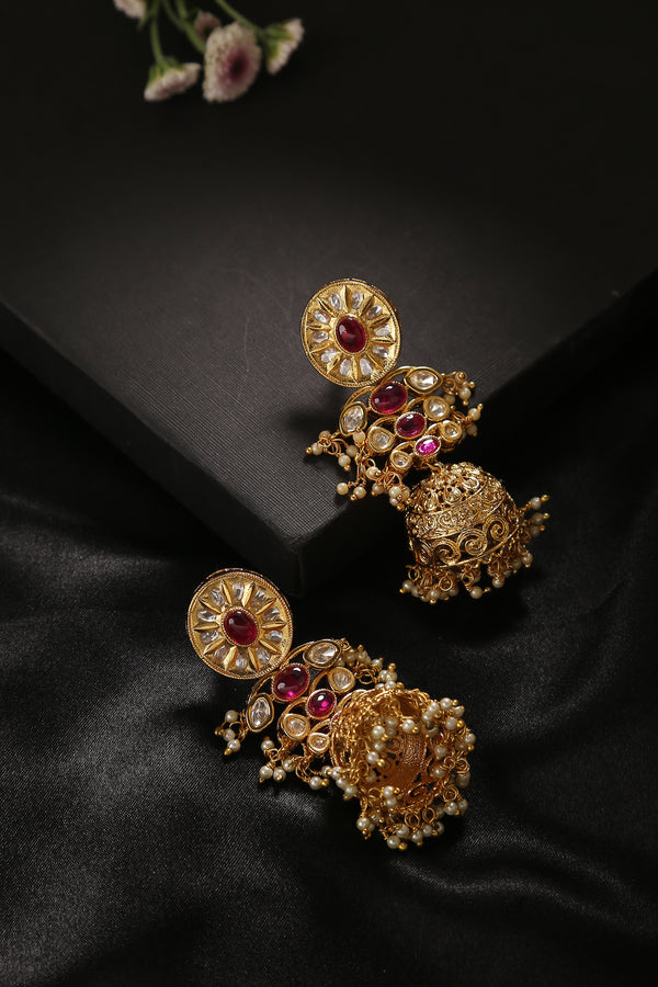 Haayat Ruby Kundan Earrings