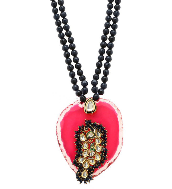 Minaki Contemporary Jade and Onyx Necklace