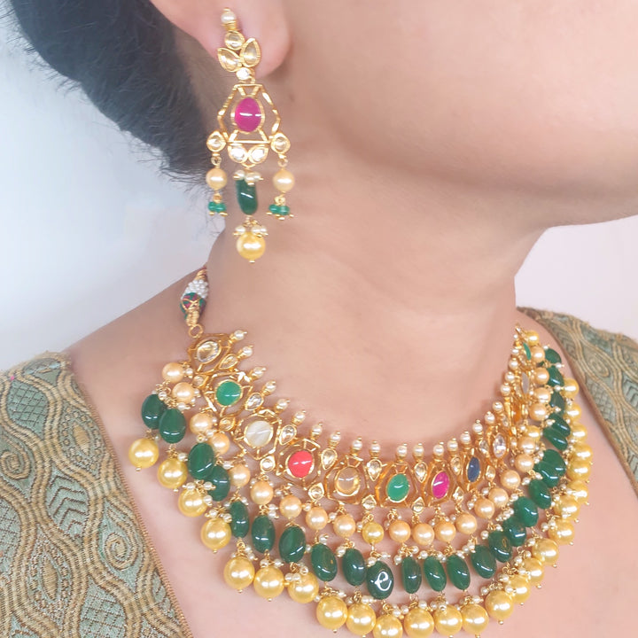 Minaki Navratan Jadau Choker Set