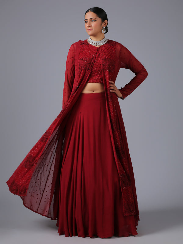 Maroon Sequence Dress