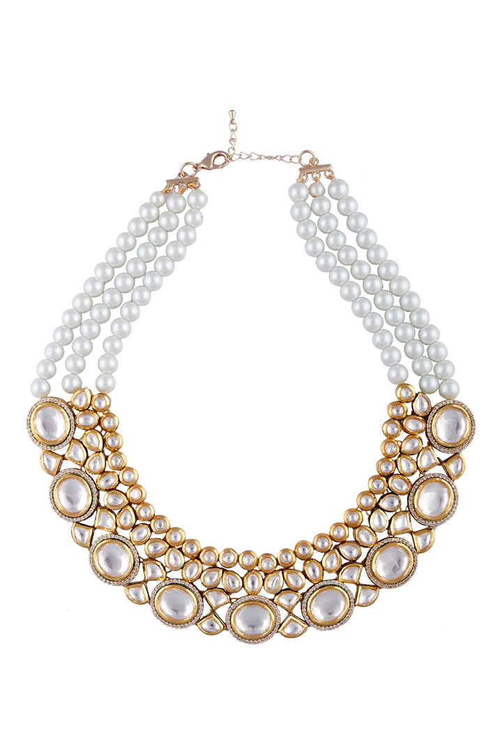 Minaki Blanche Kundan Collar Set