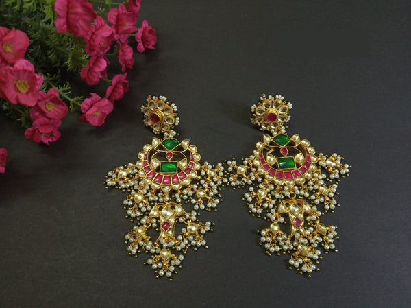 Matsya Kundan Danglers- Colored