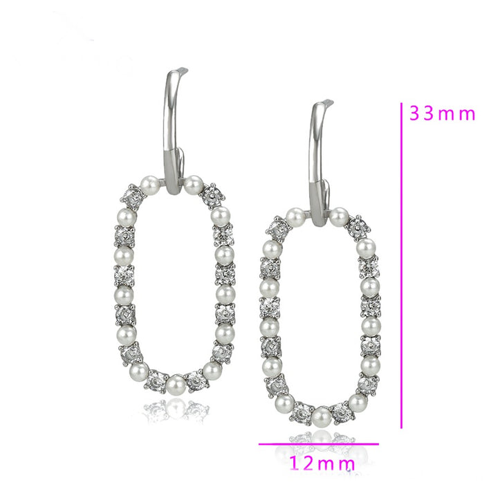 Minaki Pearl and Crystal Danglers - Earrings
