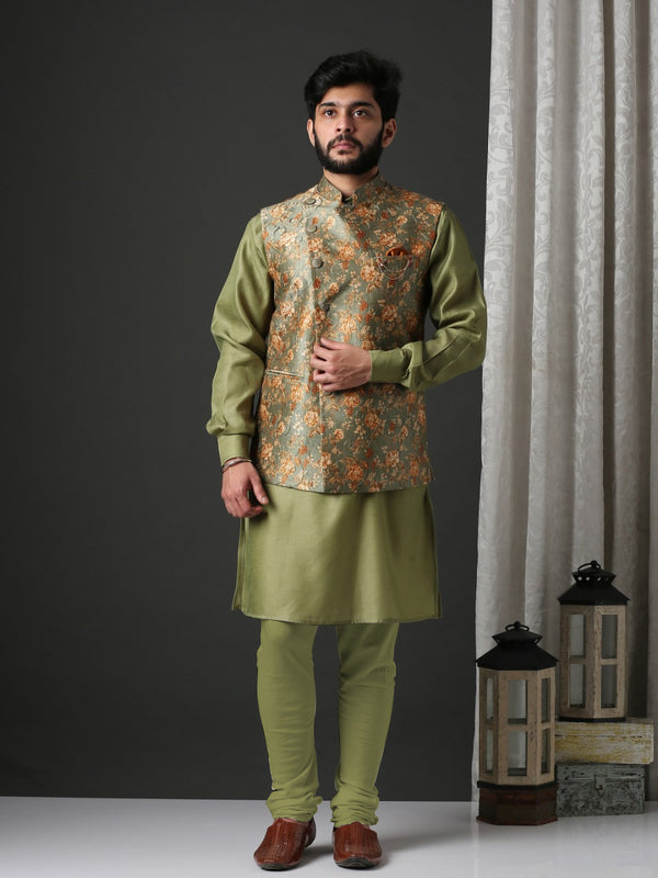 Modern Woven Bundi (Nehru Jacket) Set