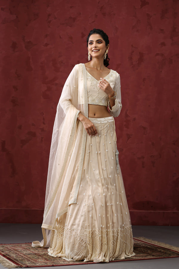 Ivory Lehenga Set