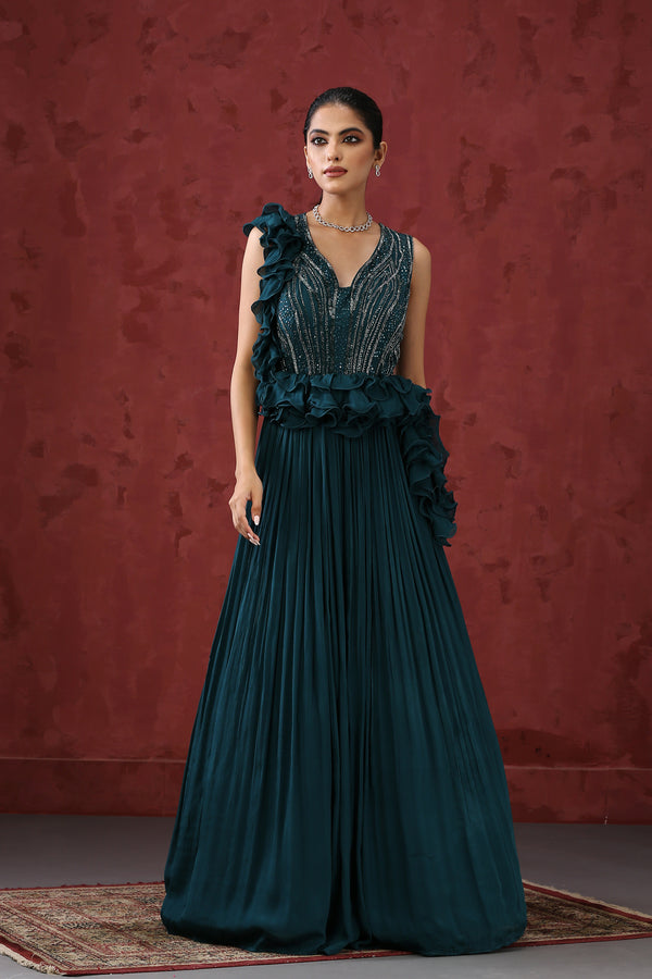 Mid-night Green Gown
