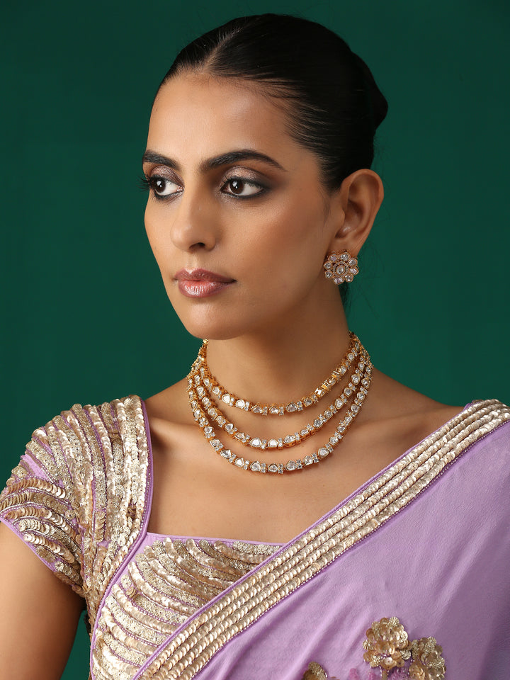 Minaki Layered Kundan-Polki Set