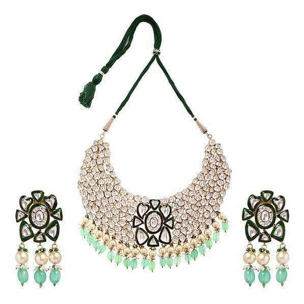 Minaki Padmavat Jadau Kundan Choker Set With Enameling